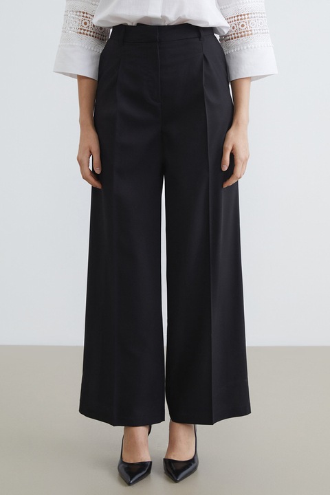 LC WAIKIKI, Pantaloni evazati cu talie inalta, Negru, XL