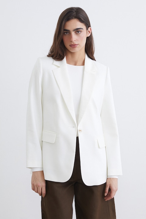 LC WAIKIKI, Sacou regular fit cu model uni, Alb