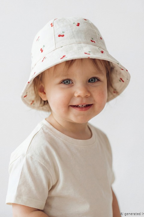 LC WAIKIKI, Palarie bucket cu model cu cirese, Rosu/Alb