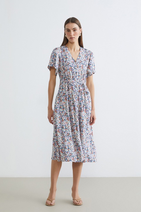 LC WAIKIKI, Rochie evazata cu imprimeu floral, Multicolor, 40