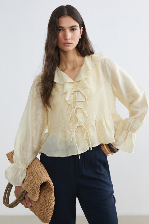 LC WAIKIKI, Bluza cu volane, Galben deschis