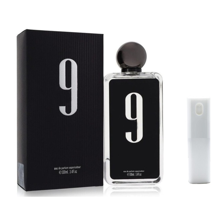 Set Apa de parfum, lataffa 9PM, de barbat, 100 ml cu Kit Travel Reincarcabil 10 ml