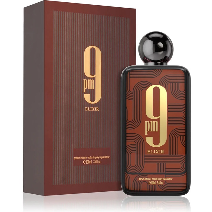 Lattafa 9 PM Elixir unisex parfüm 100 ml, orientális, fűszeres jegyek