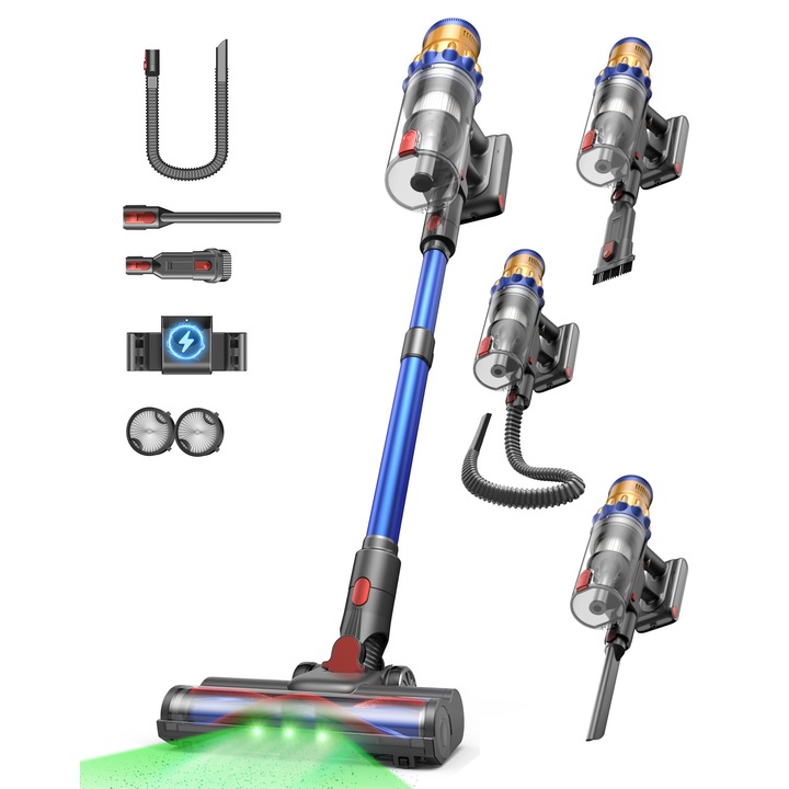 Aspirator vertical Toable 650W 70min albastru 115x25x35cm