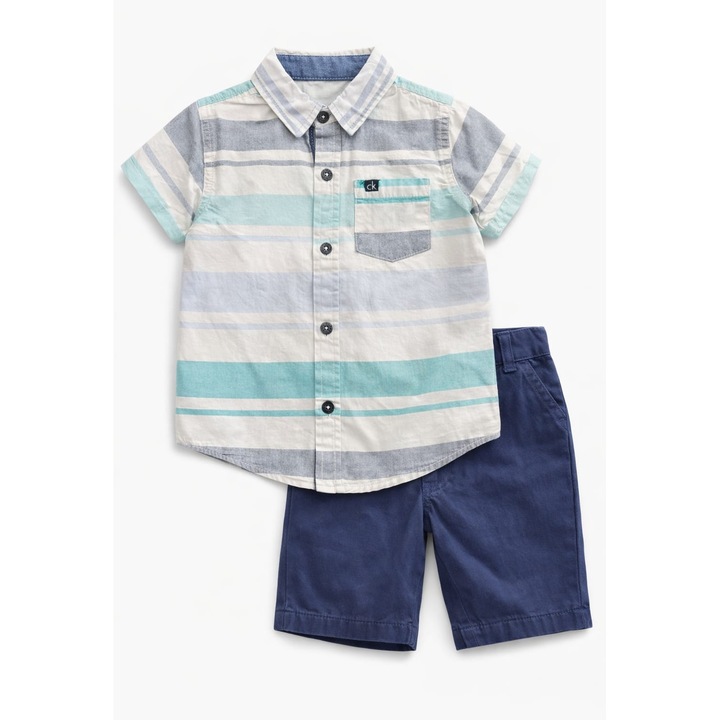 Compleu bumbac băieți Calvin Klein, 2 piese, multicolor, 92 cm