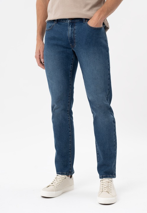 Blugi barbati, regular fit, talie medie, 5 buzunare, Volcano D-Jerry 64, albastru inchis, Albastru inchis