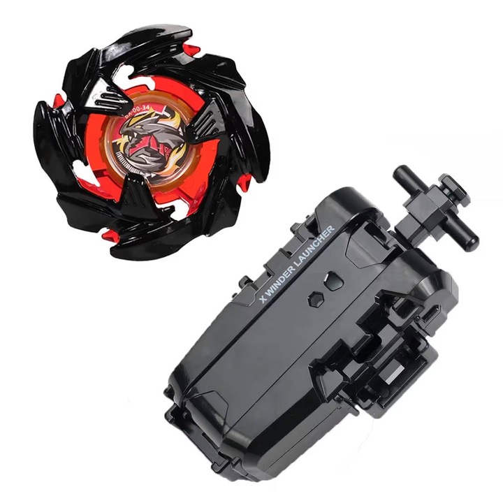 Titirez - Set de Lupta Battling X – Cobalt Dragoon Attack Series cu Rotatie spre Dreapta, Include Lansator X String, Titirez de Inalta Performanta, Joc de Actiune pentru Copii 6 Ani+