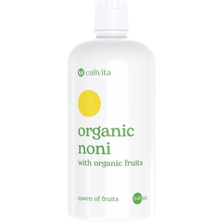 Suc organic Noni cu fructe organice, 946 ml, Calivita, noni, cirese, rodie, struguri albi