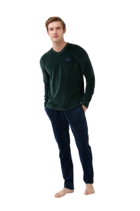 Férfi pizsama, Vamp, 21715, pamut, zöld, Zöld