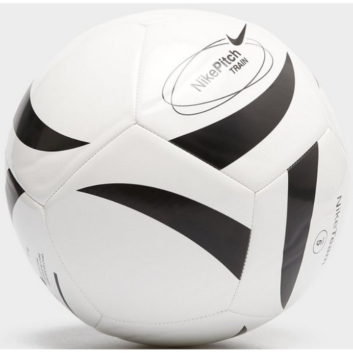 Minge fotbal Nike Pitch Train, marime 5, alb/negru