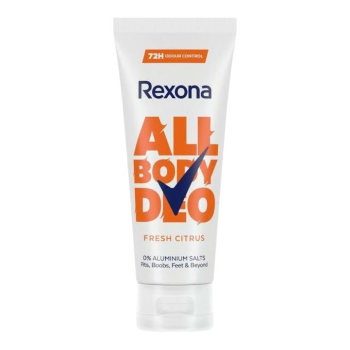 Дезодорант крем Rexona All Body Deo Fresh Citrus 75 мл, 72 часа защита, без алкохол, за жени