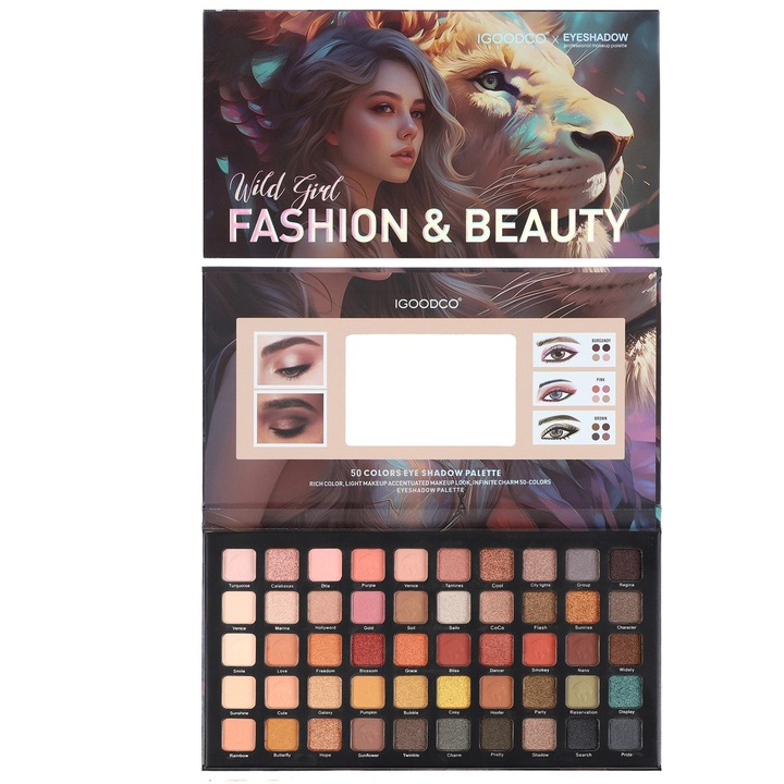 Paleta de machiaj 50 culori, Igoodco, Wild Girl Fashion&Beauty