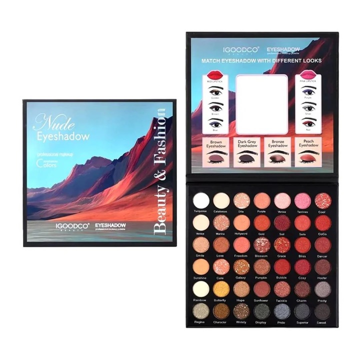 Paleta de machiaj, 42 culori, Nude Eyeshadow Beauty&Fashion, Igoodco