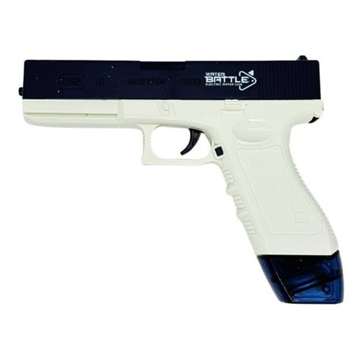 Pistol Electric cu Apa pentru Copii, Water Gun Continuous Spray, Rezervor Mare Detasabil, Jet Puternic, Alb/Albastru