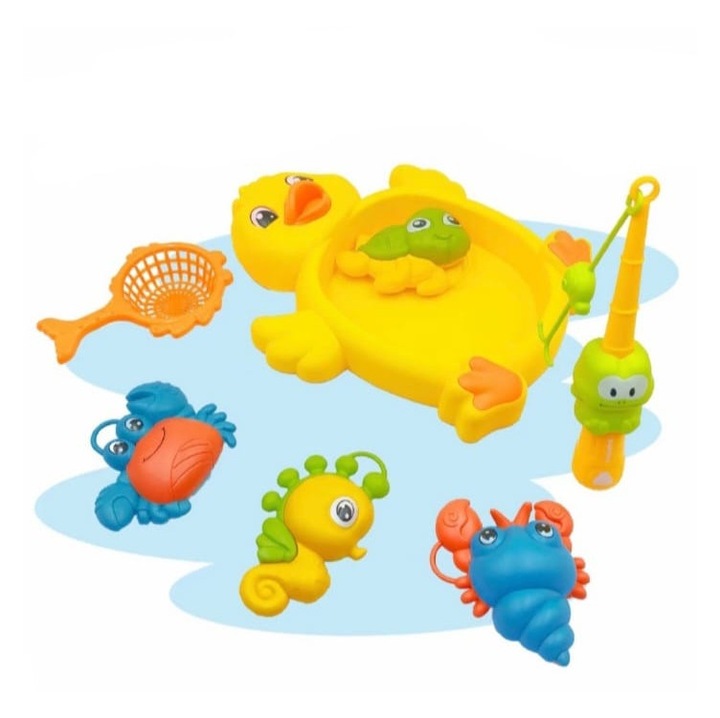 Joc de pescuit si joaca, Ratusca, 1 Undita, 5 accesorii, multicolor