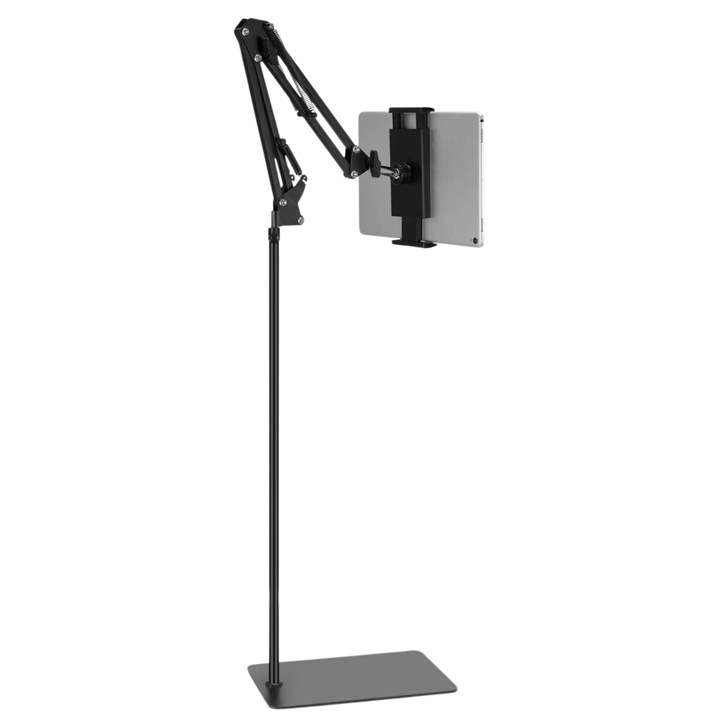Suport Tableta si Telefon SAMHOUSING, Reglabil pe Inaltime, Rotire 360, 69.85-134.62cm, Negru