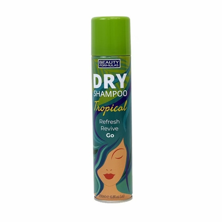 Șampon uscat Tropical, Beauty Formulas, 200 ml, pentru toate tipurile de păr, vegan