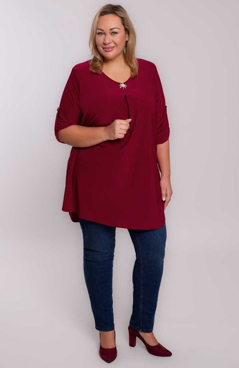Tunica burgundy cu brosa