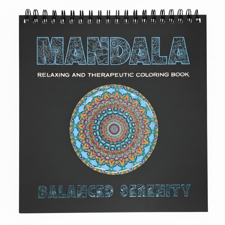 Carte de colorat Mandala - Balanced Serenity, 25 file, 31x31cm, 170g