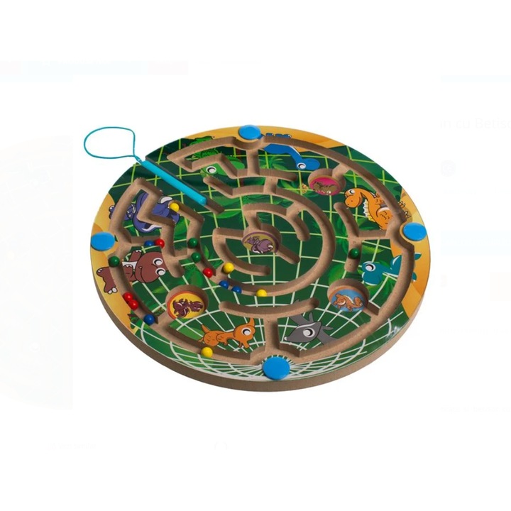 ZANOX® Fa Mágneses Labirintus, Ügyességi Játék Mágneses Pálcával