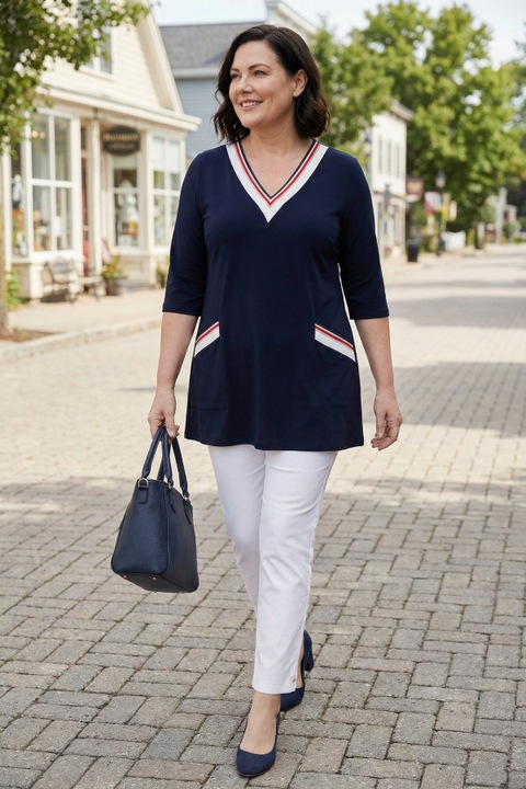 Tunica bleumarin cu curele