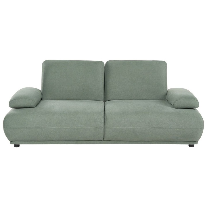 Canapea cu 3 locuri Beliani Nacka Verde deschis, spătar reglabil, dimensiuni 211/253x89cm