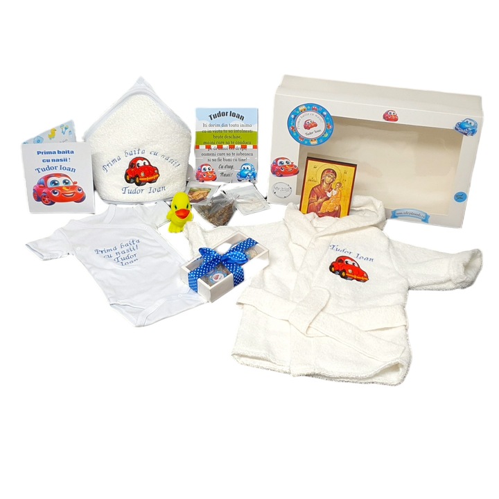 Set Prima Baita Cars Alb/Rosu