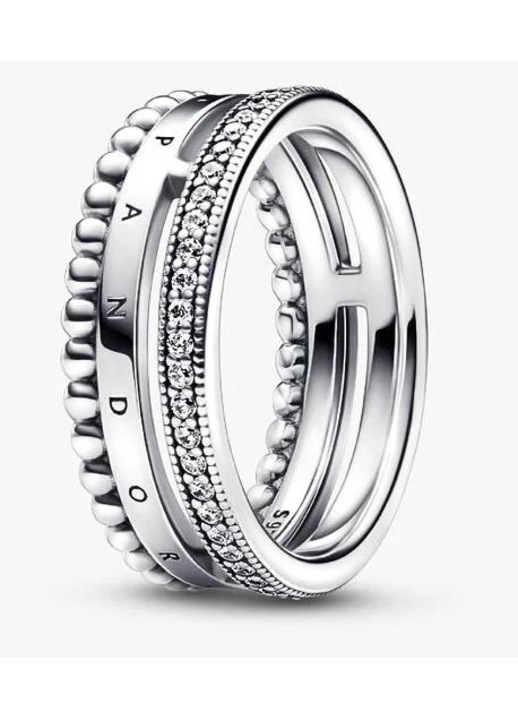 Inel PANDORA din Argint 925, Zirconiu cubic, design modern, culoare argintie, dimensiune 56