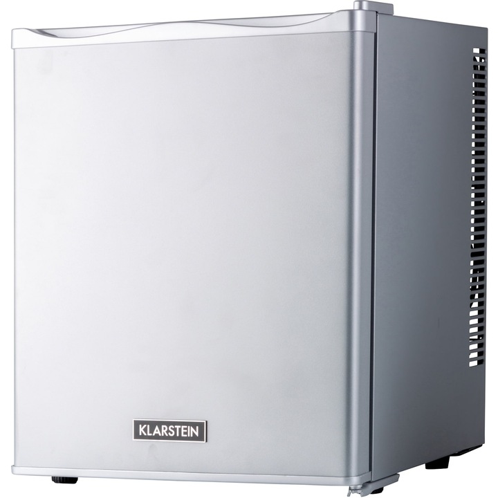 Klarstein, Happy Hour 23, Minibar, 23 L, 5 - 15 °C, Clasa Energetica G, Silentios, 23 Db, Lumina Led, Argintiu