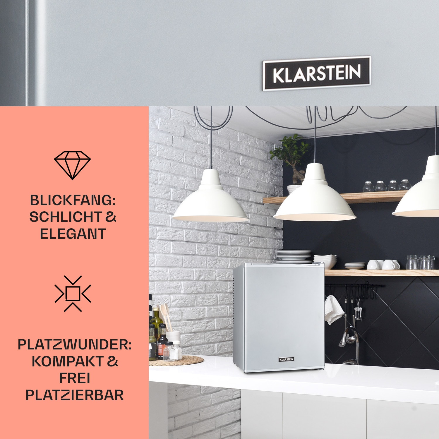 Minibar Klarstein Happy Hour 33 L, silentios, clasa energetica G, alb, 40x54x43cm