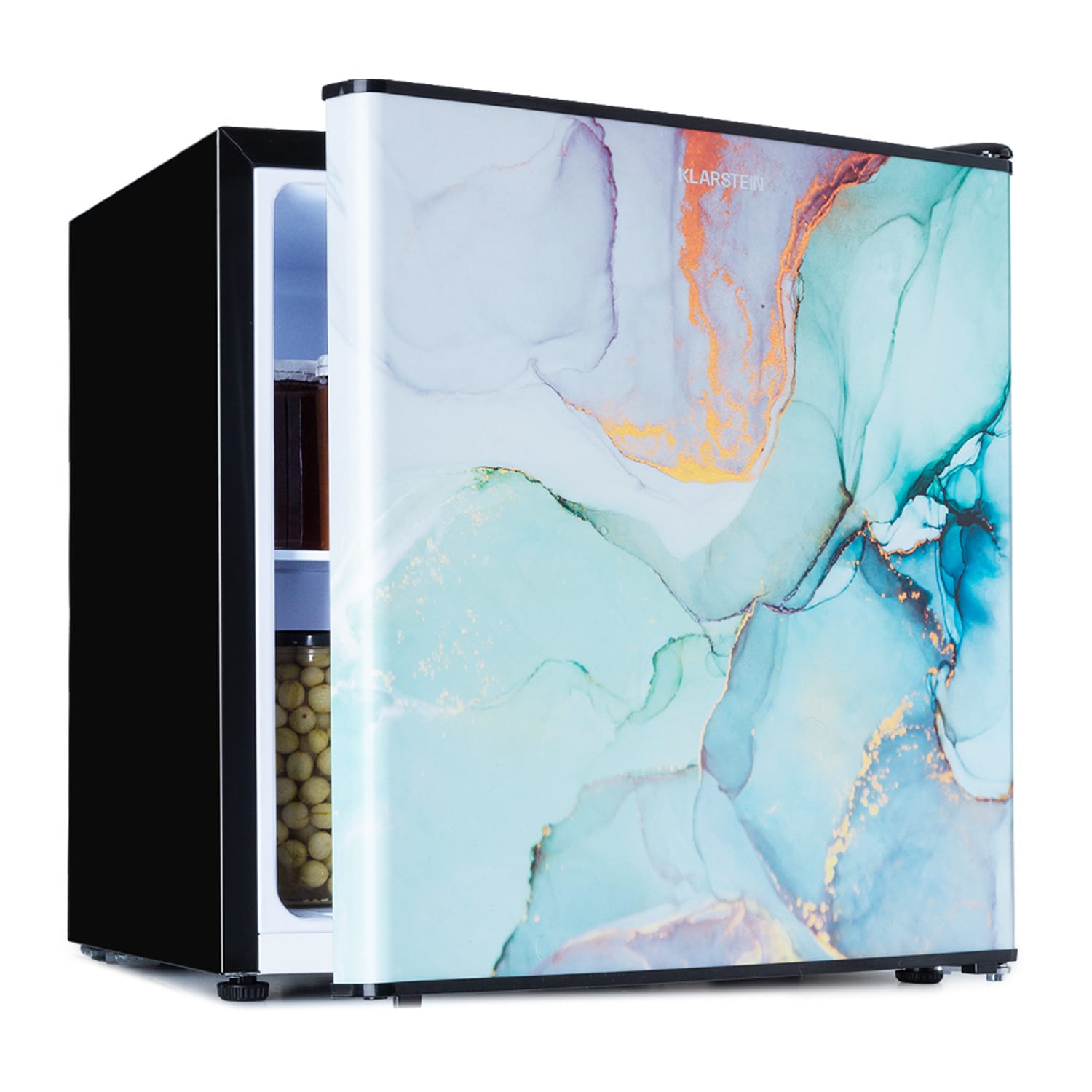 Frigider Klarstein CoolArt, combinat cu congelator 1,5L, 45L, design colorat, 48x50x44,5cm