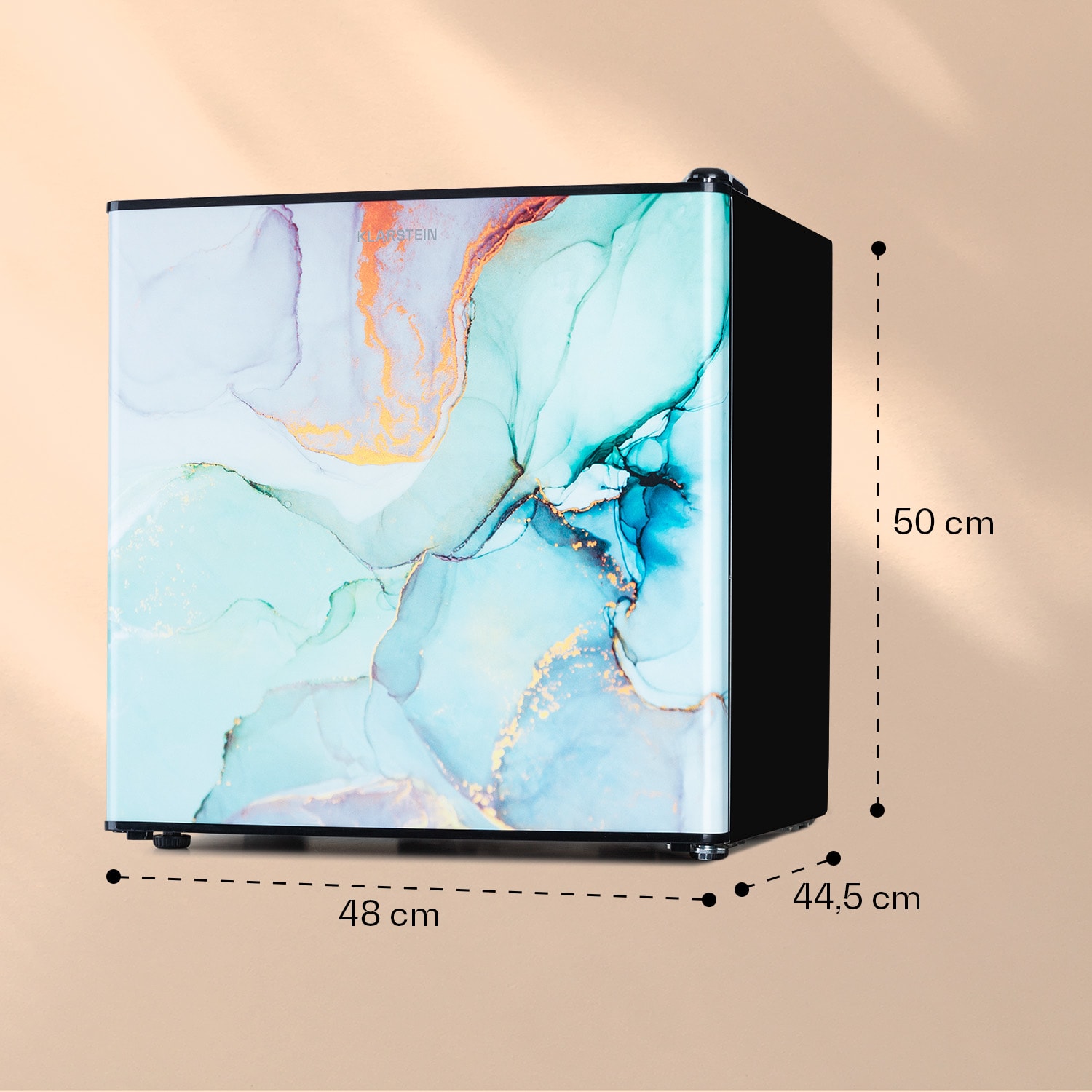 Frigider Klarstein CoolArt, combinat cu congelator 1,5L, 45L, design colorat, 48x50x44,5cm