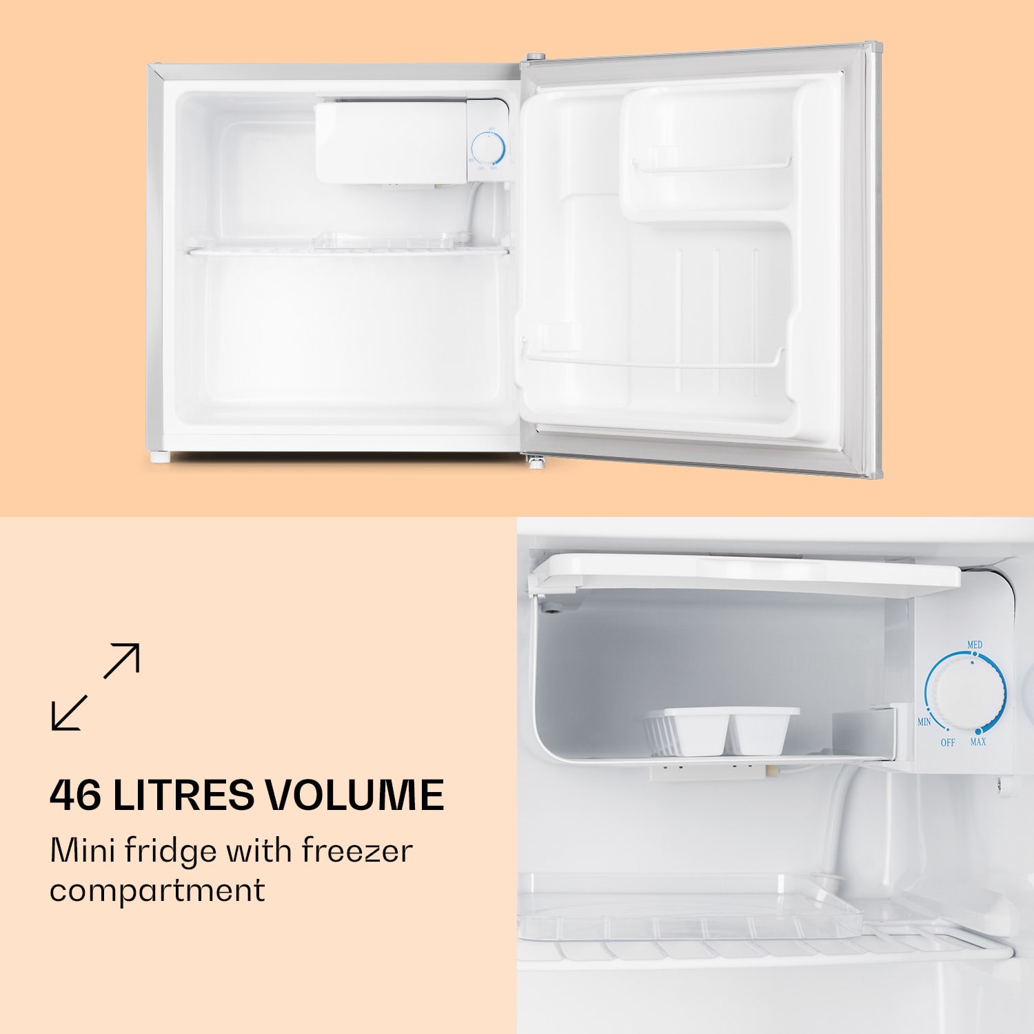 Klarstein, Co2-50L1-Sg, 46 L, Otel Inoxidabil, F, Compartiment Pentru Gheata