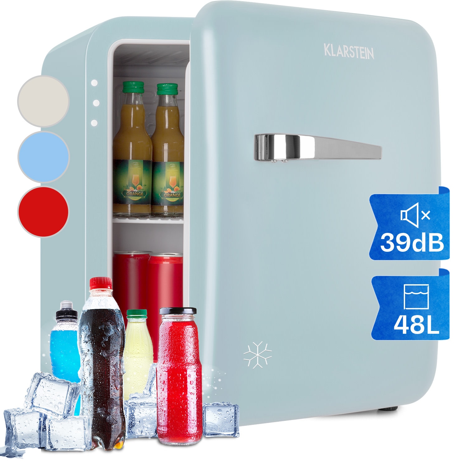 Klarstein, Audrey Mini, Frigider Retro, 48 L, 2 Nivele. Clasa F