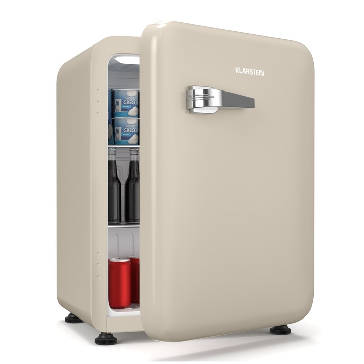 Frigider-congelator Klarstein Irene, 61L frigider, 25L congelator, rosu, 47x84,5x49,8cm