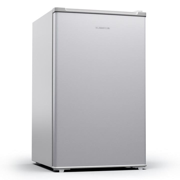 Frigider cu congelator Klarstein Cool Cousin Eco, 81 litri, congelator 11 l, clasa energetica D, Argintiu, 84 cm inaltime