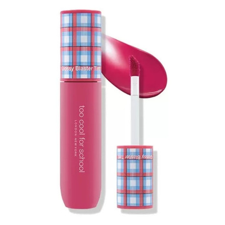 Ruj, Too Cool For School, Glossy Blaster Tint, luciu de lunga durata, roz, 4.8ml