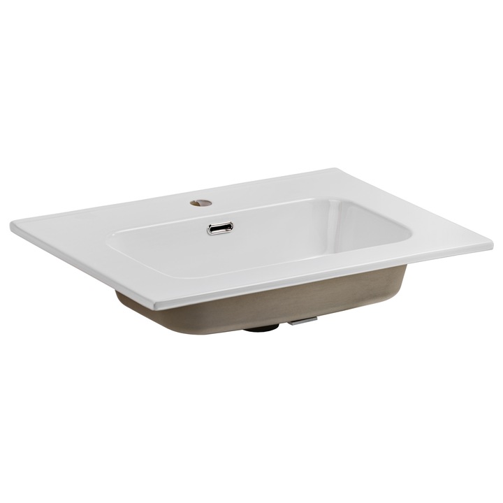 Lavoar meblowy Comad 60cm, ceramica, alb lucios, 61x46x17cm