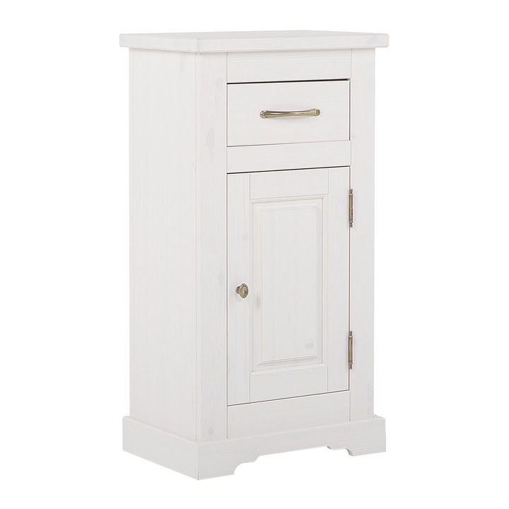 Mobilier baie, Comad, Szafka dolna 40cm, 1 usa, 1 sertar, Alb, 45x30x85cm