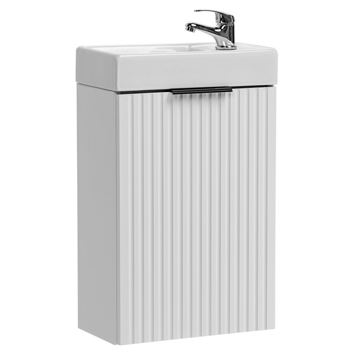 Comoda de baie cu lavoar, Comad, 40x22cm, alb
