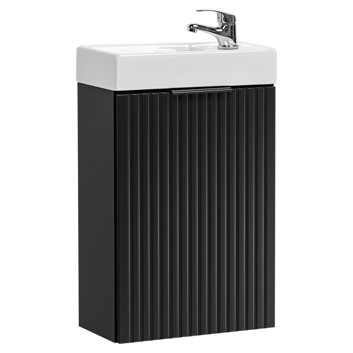 Comoda baie Comad Adel Black, 40cm, cu lavoar