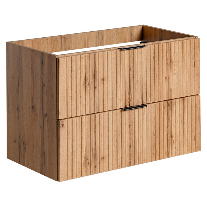 Dulap sub chiuveta Comad, 80 x 46 x 57 cm, 2 sertare, Dab Wotan