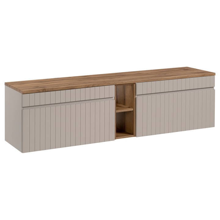 Set mobilier baie Comad, 180x46cm, culoare Kaszmirowy Mat