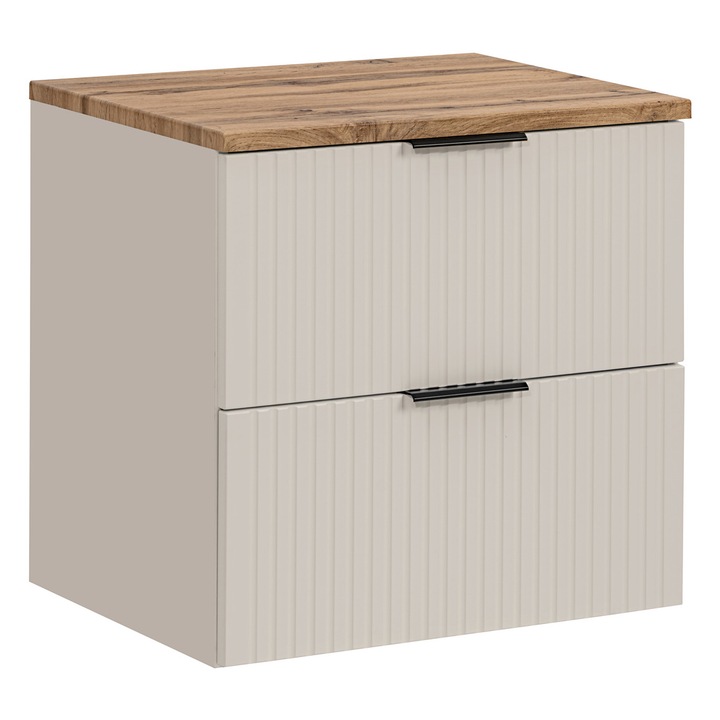 Set mobilier baie Adel Cashmere, 60x46cm, 2 sertare, culoare Kaszmirowy Mat