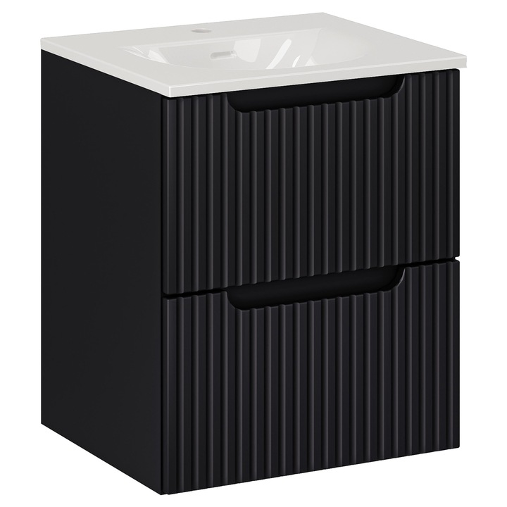Set mobilier baie Nova Black, 50x40cm, cu umywalka