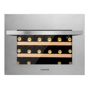 Frigider pentru vin incorporabil Klarstein Vinsider 24 Uno, 24 sticle, 51 litri, compresor, iluminare LED, clasa energetică G, Argintiu, 56 cm