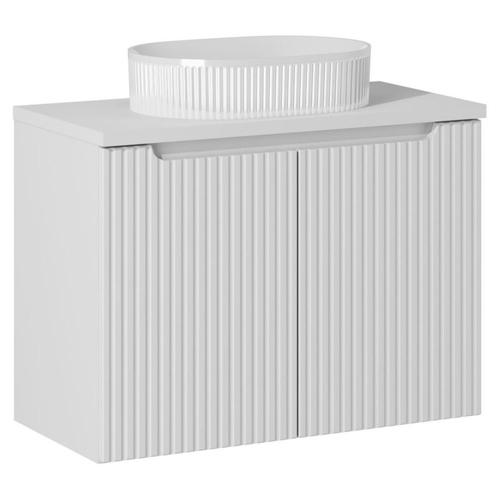 Set mobilier baie Nova White, 80cm, cu umywalka nablatowa