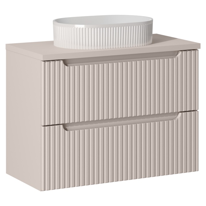 Dulap de baie, Comad, 80x40cm, cu blat si lavoar, colectia Nova Cashmere