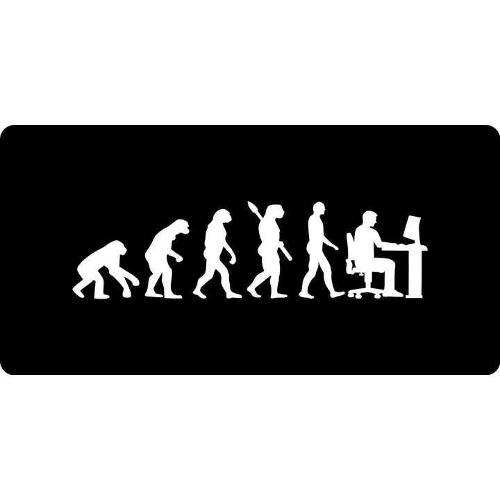 Mousepad Deskmat Human evolution 700x350x2mm margini drepte necusute Oktane
