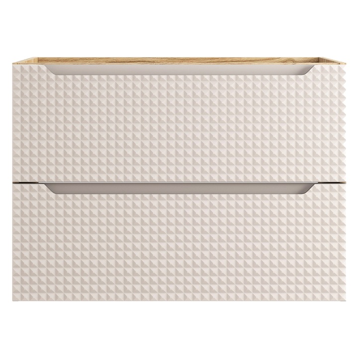 Mobilier baie, 80cm, 2 suflade, Luxor Beige, Bej, 80x46x57cm